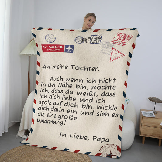 Vater - Für meine Tochter / Für meinen Sohn - Premium Decke™ Ver. 3