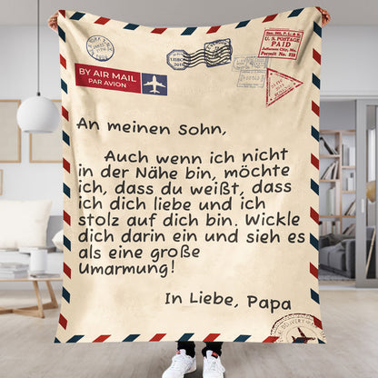 Vater - Für meine Tochter / Für meinen Sohn - Premium Decke™ Ver. 3