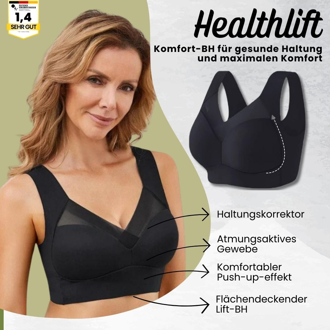 Healthlift: ergonomischer & bügelloser Komfort-BH für bessere Haltung inkl. Push-Up Effekt